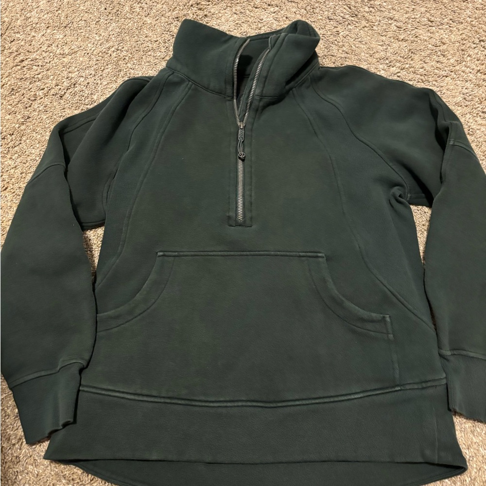 lululemon athletica Deep Green Zip-Up Sweater